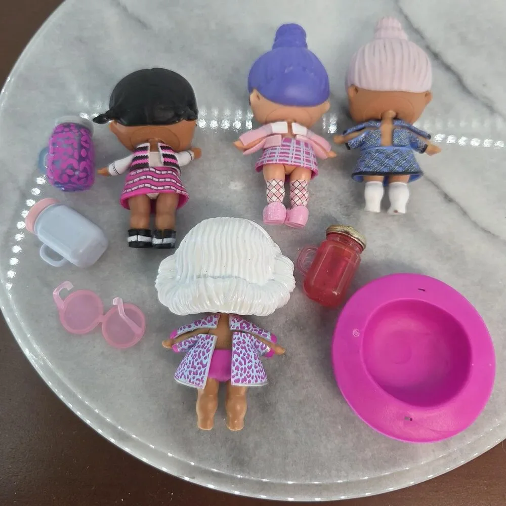 LOL Surprise Dolls Lot 4 Dolls Preppy Outfits Glasses Bottles Collectible Toy